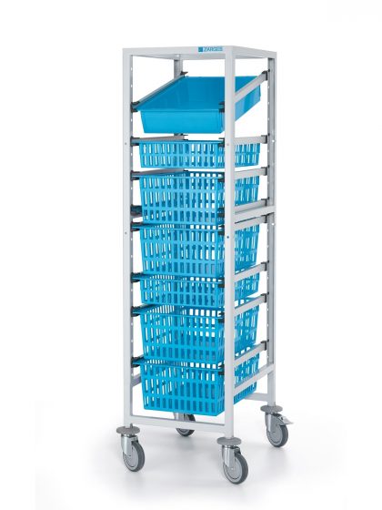 Storage and Retrieval Cart with Hook-on Rails