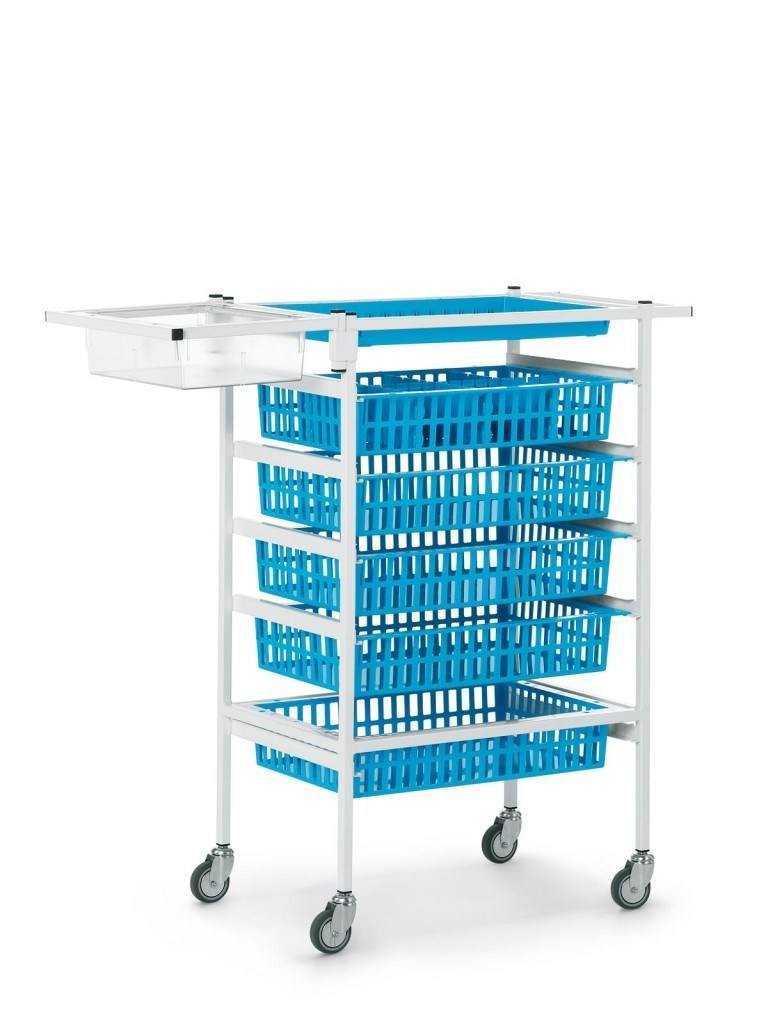 ZARGES multi-function cart with fixed insert rails SKU 46090 + ZARGES frame for half module SKU 46095